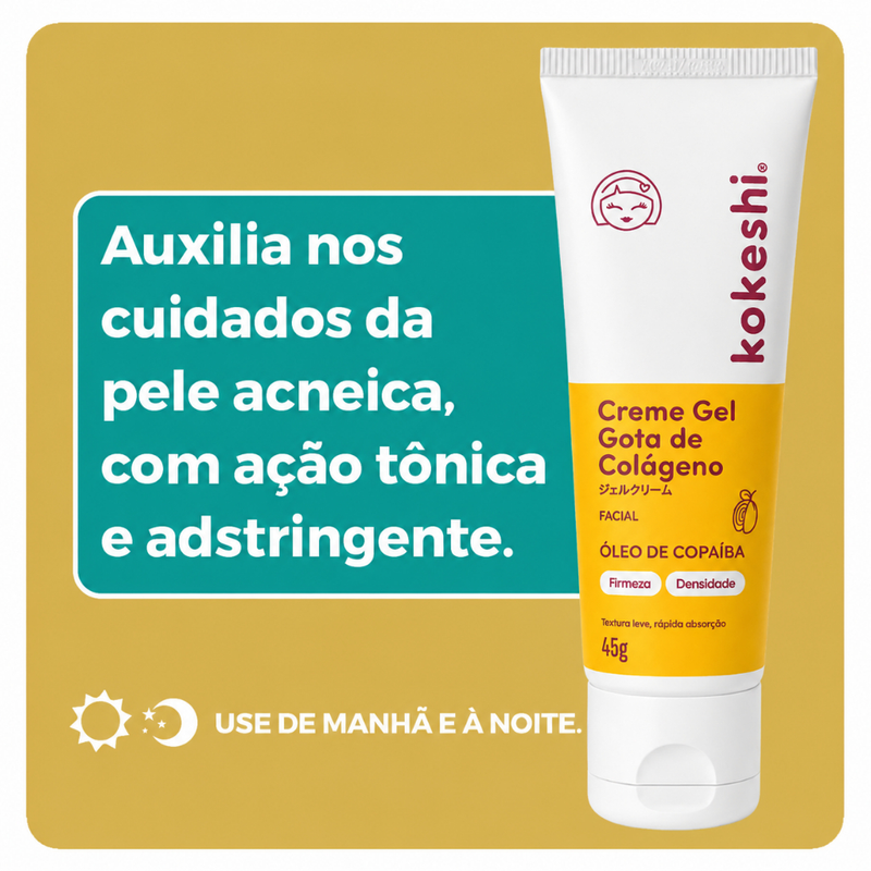 Creme Gel Regenerador Facial Gota de Colágeno Kokeshi 45g